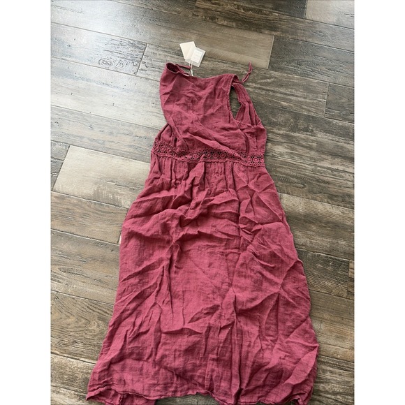 Francesca Bettini Mauve Linen Boho Duster Cover Up OS Lightweight Red Italy - Picture 6 of 7